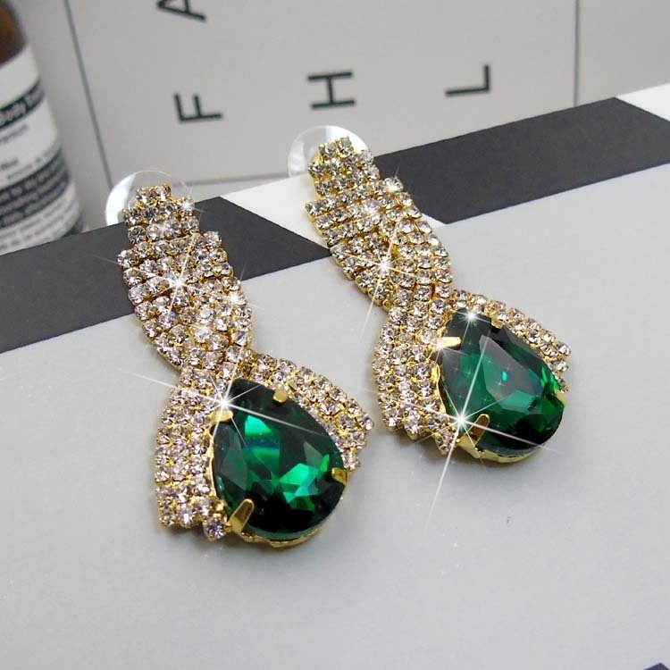 Crystal drop earrings-Jewearrings