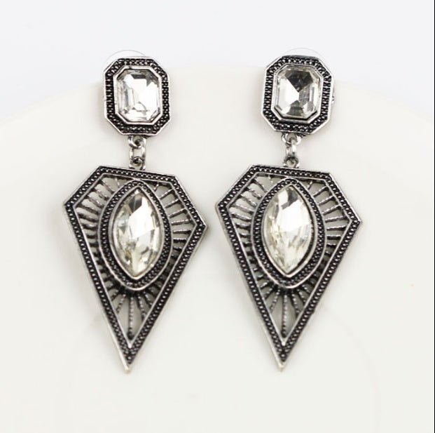 Crystal drop earrings-Jewearrings