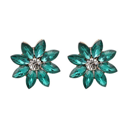 Crystal Flower Stud Earring Fashion Women Statement Stud Earrings for Women Brincos femme Factory wholesale-Jewearrings