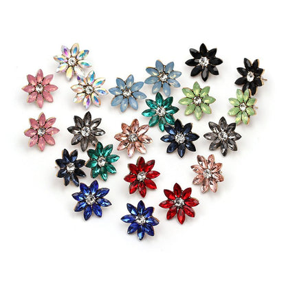 Crystal Flower Stud Earring Fashion Women Statement Stud Earrings for Women Brincos femme Factory wholesale-Jewearrings