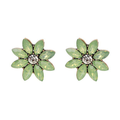 Crystal Flower Stud Earring Fashion Women Statement Stud Earrings for Women Brincos femme Factory wholesale-Jewearrings