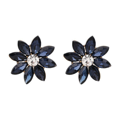 Crystal Flower Stud Earring Fashion Women Statement Stud Earrings for Women Brincos femme Factory wholesale-Jewearrings