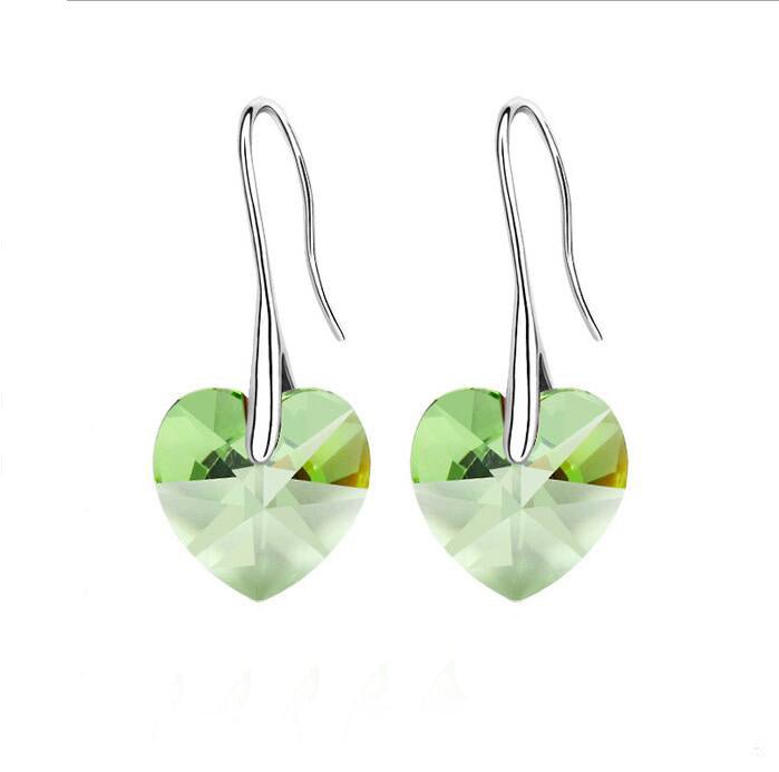 Crystal Heart Drop Earrings-Jewearrings