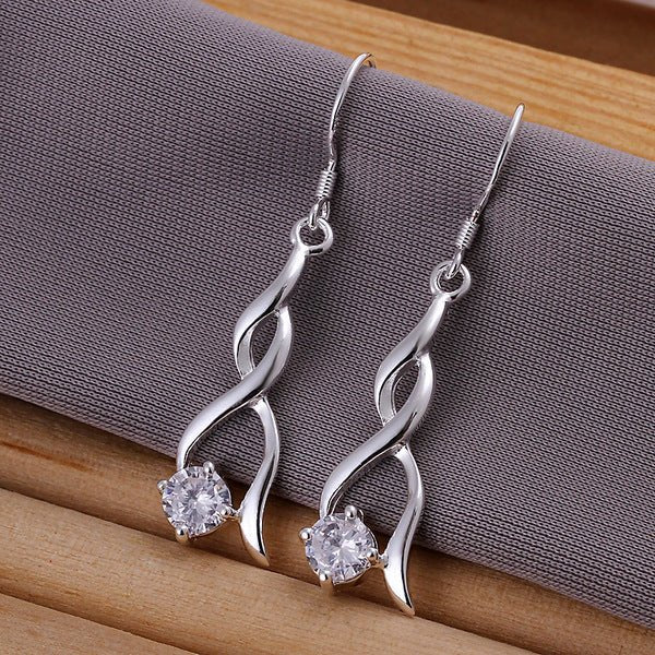 Crystal Spiral Drop Earrings-Jewearrings