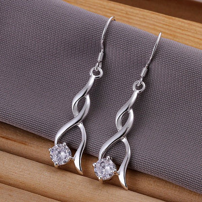 Crystal Spiral Drop Earrings-Jewearrings