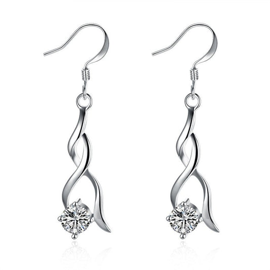 Crystal Spiral Drop Earrings-Jewearrings