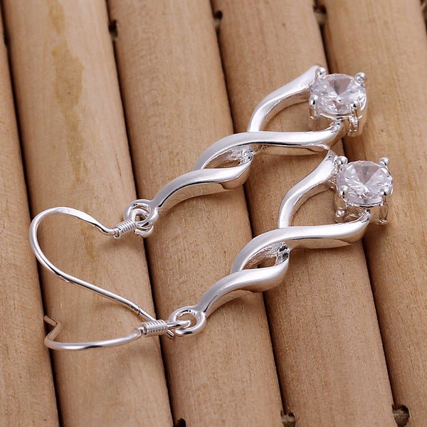 Crystal Spiral Drop Earrings-Jewearrings