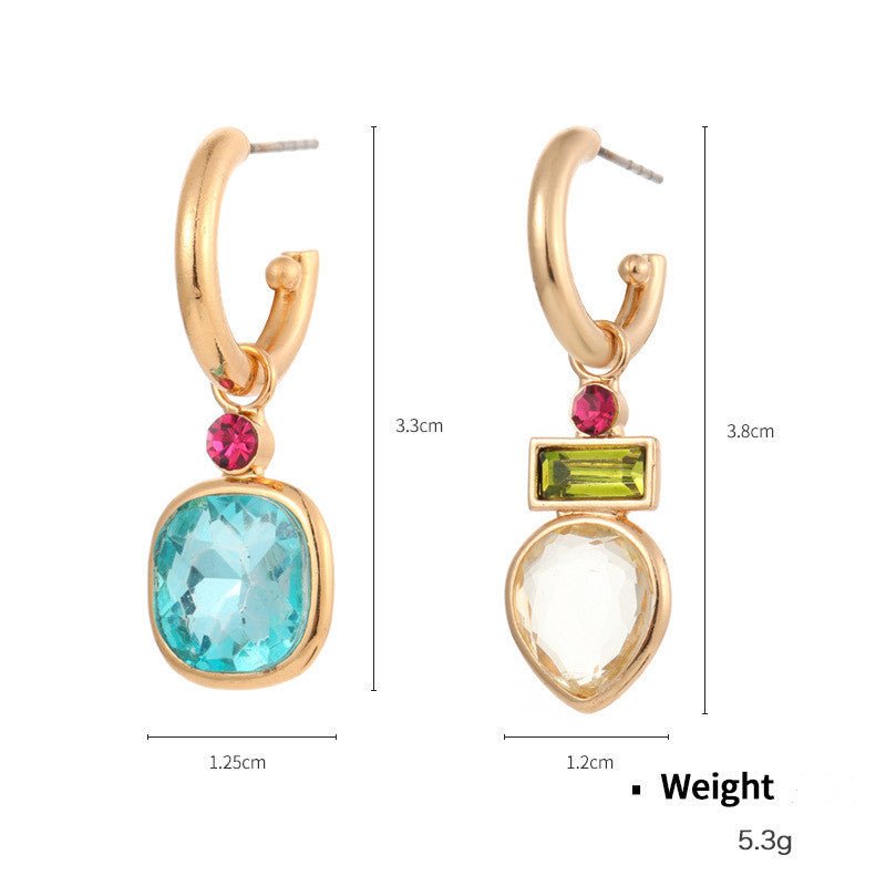 Cut Crystal Covered Gold Plated Earrings-Jewearrings