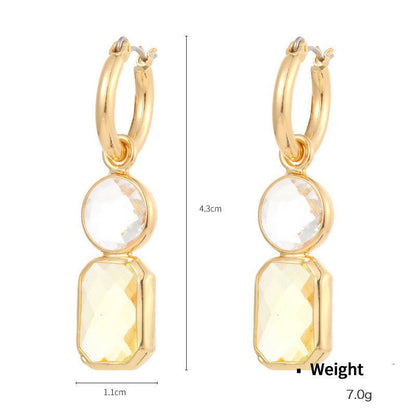 Cut Crystal Covered Gold Plated Earrings-Jewearrings