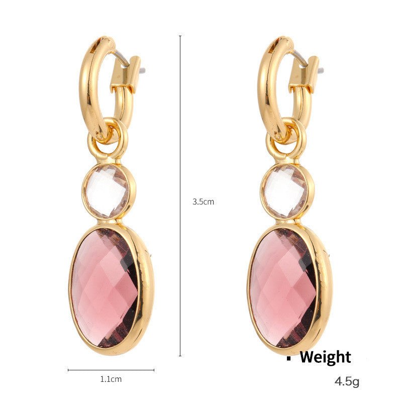 Cut Crystal Covered Gold Plated Earrings-Jewearrings