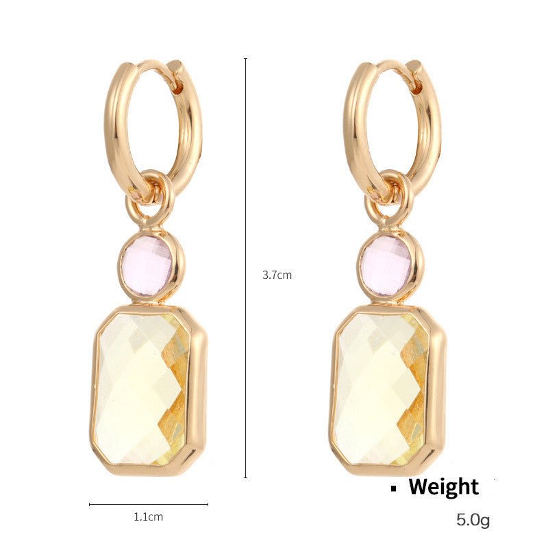 Cut Crystal Covered Gold Plated Earrings-Jewearrings