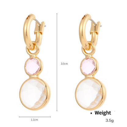 Cut Crystal Covered Gold Plated Earrings-Jewearrings