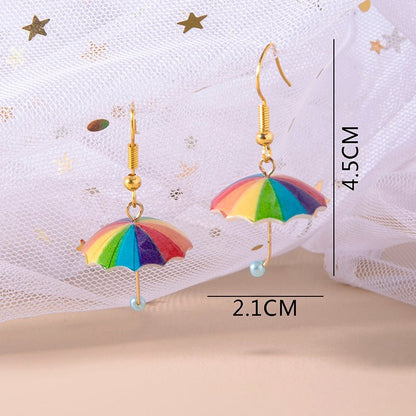 Cute Acrylic Umbrella Dangle Earrings-Jewearrings