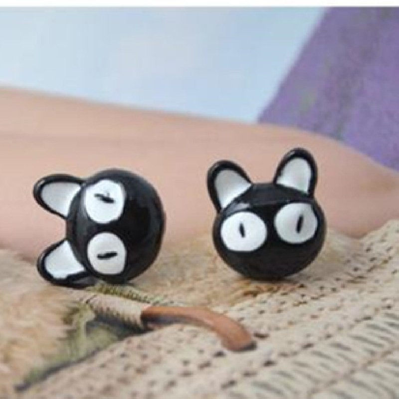 Cute Big Eyed Kitten Guardian Earrings-Jewearrings