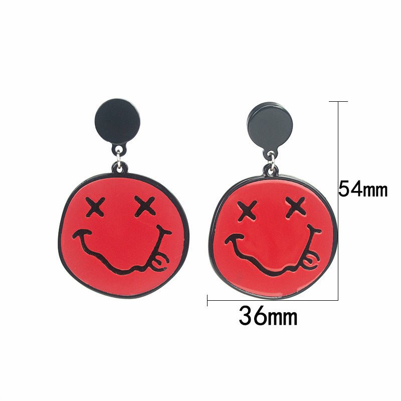 Cute Cartoon Smiley Female Acrylic Earrings-Jewearrings