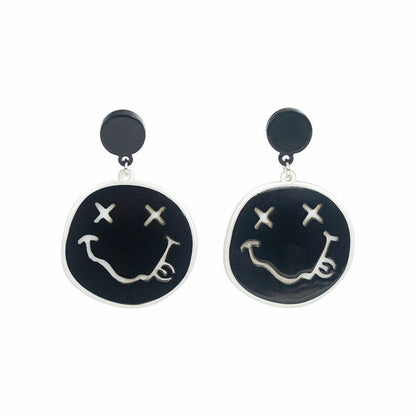 Cute Cartoon Smiley Female Acrylic Earrings-Jewearrings