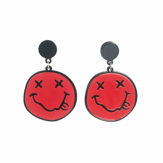 Cute Cartoon Smiley Female Acrylic Earrings-Jewearrings