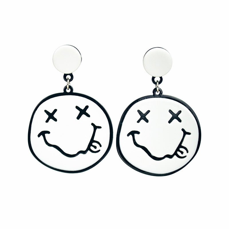 Cute Cartoon Smiley Female Acrylic Earrings-Jewearrings