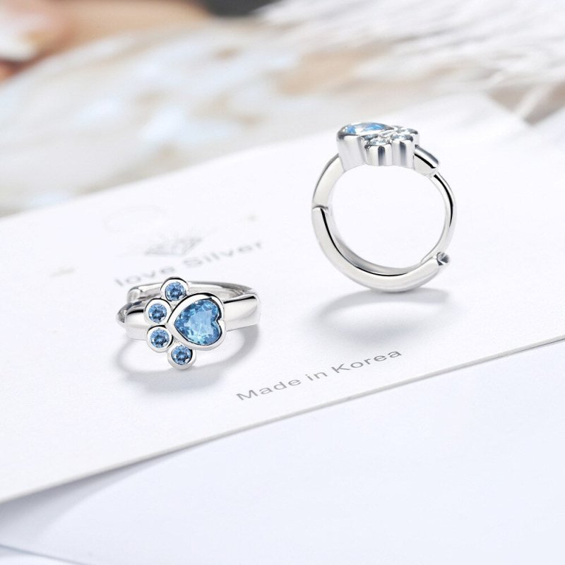 Cute cute pet blue zirconium diamond earrings-Jewearrings