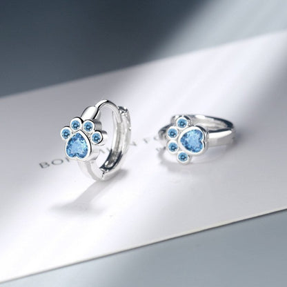 Cute cute pet blue zirconium diamond earrings-Jewearrings