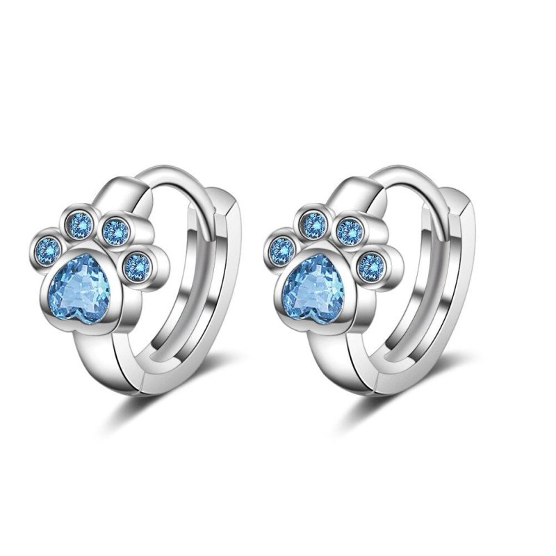 Cute cute pet blue zirconium diamond earrings-Jewearrings