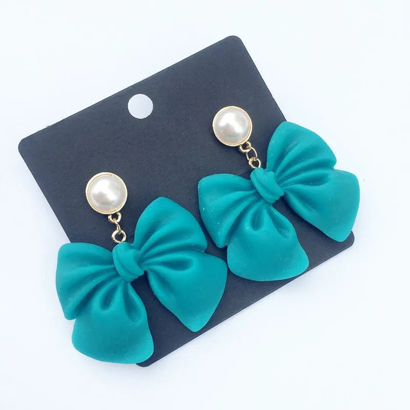 Cute & Elegant: 925 Silver Pearl Bow Earrings-Jewearrings