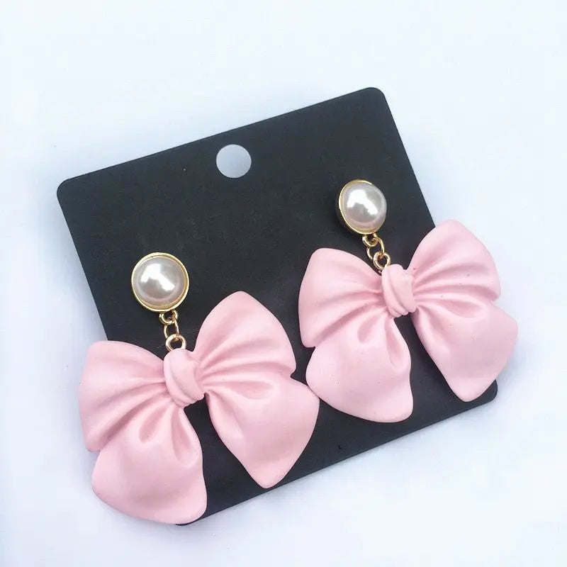 Cute & Elegant: 925 Silver Pearl Bow Earrings-Jewearrings