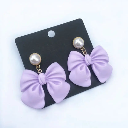 Cute & Elegant: 925 Silver Pearl Bow Earrings-Jewearrings