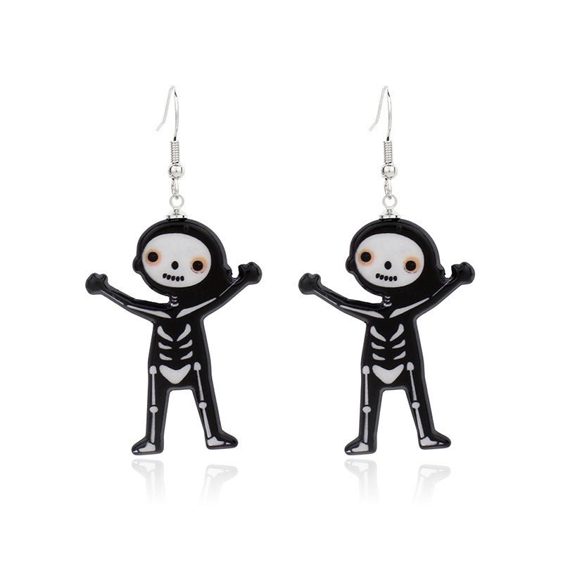 Cute Little Witch Acrylic Earrings-Jewearrings