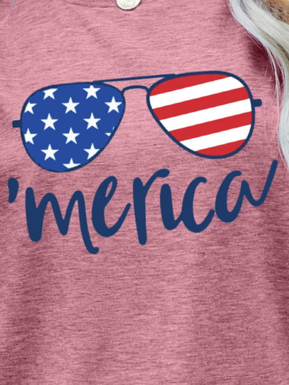 US Flag Glasses Graphic Tee-Jewearrings