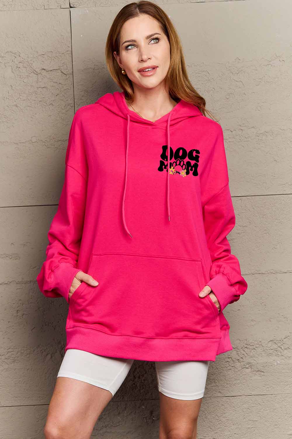 Simply Love Simply Love Full Size DOG MOM Graphic Hoodie-Jewearrings