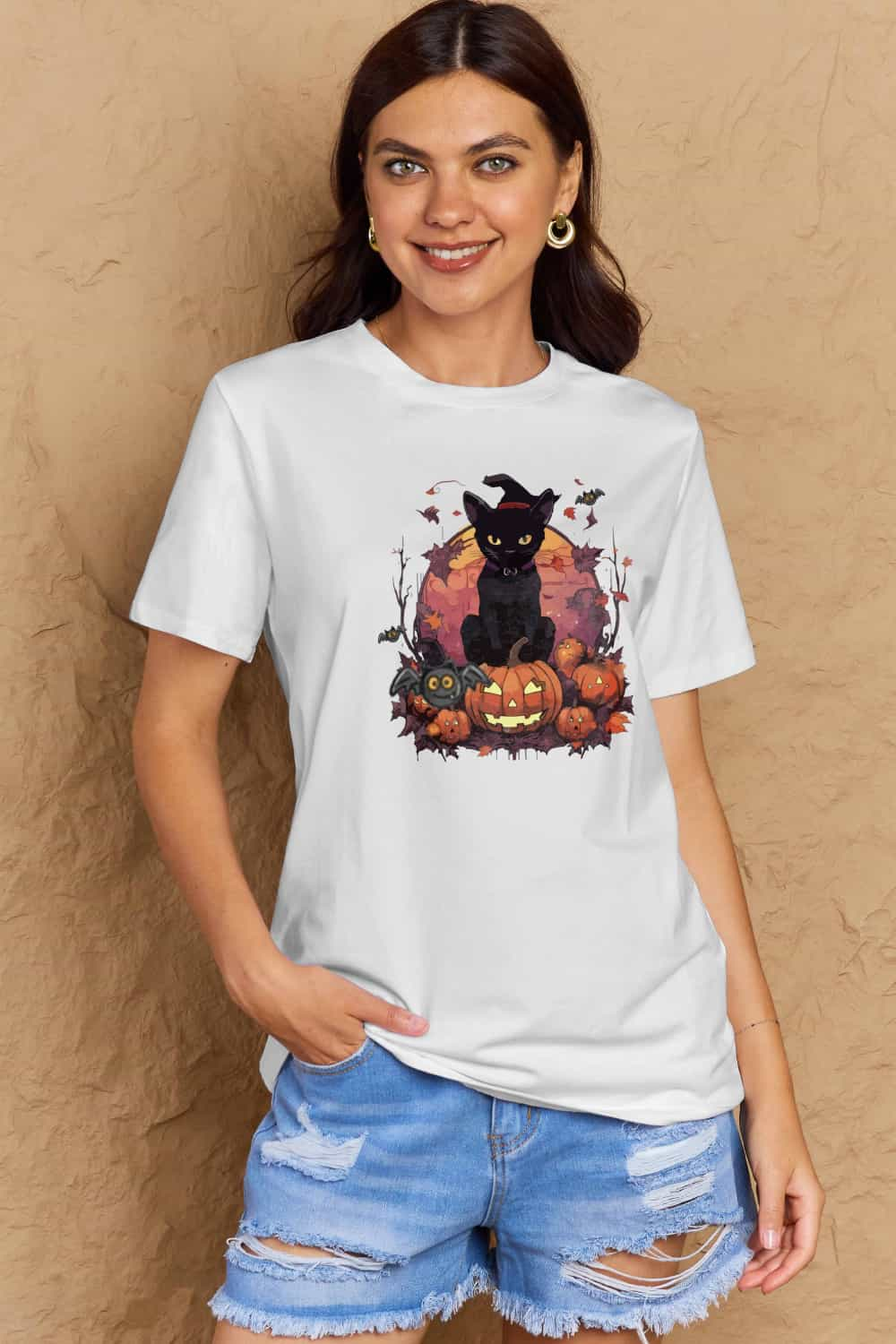 Simply Love Full Size Halloween Theme Graphic T-Shirt-Jewearrings