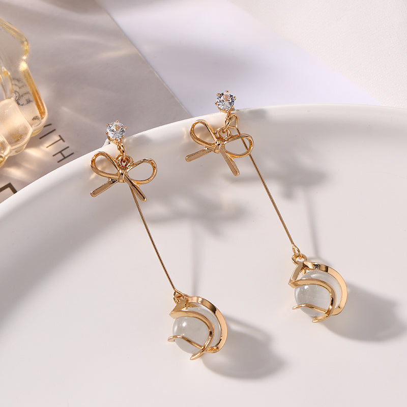 Temperament Earrings Sterling Silver Cold Wind Female-Jewearrings