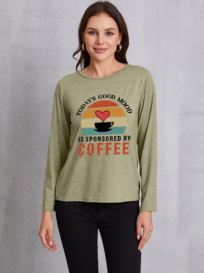 TODAY'S GOOD MOOD IS SPONSORED BY COFFEE Round Neck T-Shirt-Jewearrings