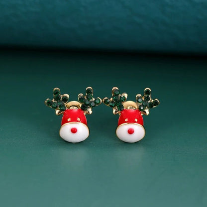 Stud Earrings Women Cartoon Elk Bells Snow-Jewearrings