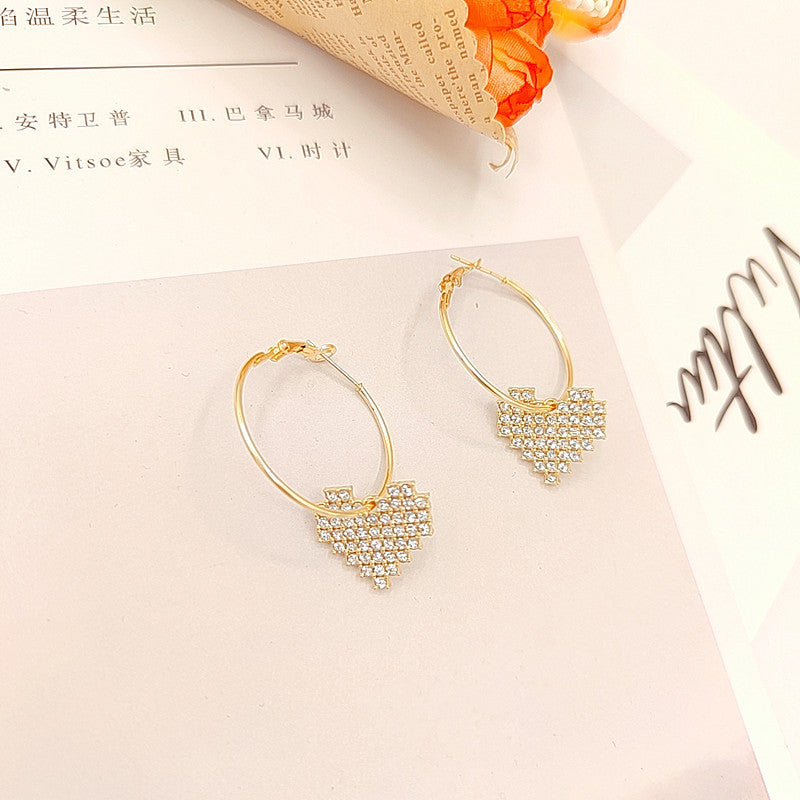 Women's Silver Needle Full Rhinestone Bow Earrings-Jewearrings