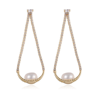 Temperament Female Gentle And Thin Natural Pearl Earrings-Jewearrings