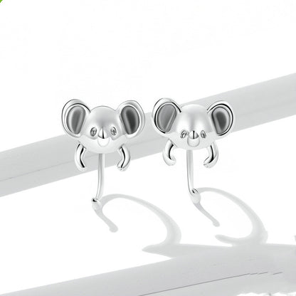 Mini Koala Earrings Cute Animal 925 Silver Stud-Jewearrings