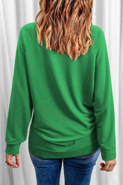 LOVE Lucky Clover Round Neck Sweatshirt-Jewearrings