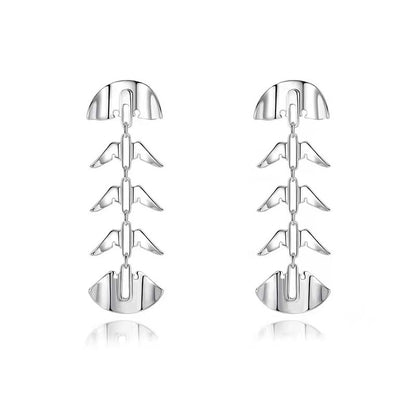 Sweet Cool Birds Series Tassel Stud Advanced Personality Creative Stitching 925 Silver Pin Earrings-Jewearrings