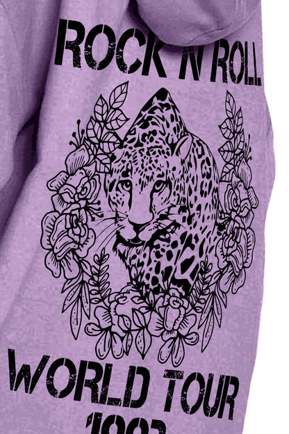 Simply Love Simply Love Full Size Leopard Slogan Graphic Hoodie-Jewearrings