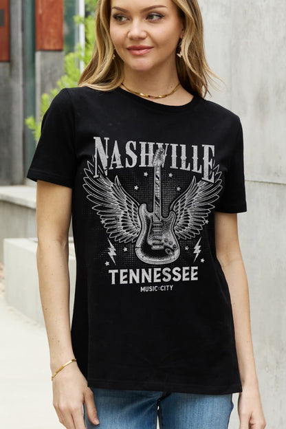 Simply Love Simply Love Full Size NASHVILLE TENNESSEE MUSIC CITY Graphic Cotton Tee-Jewearrings