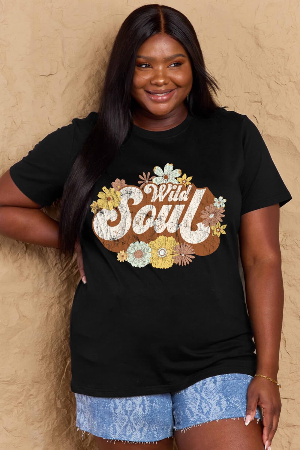 Simply Love Full Size WILD SOUL Graphic Cotton T-Shirt-Jewearrings