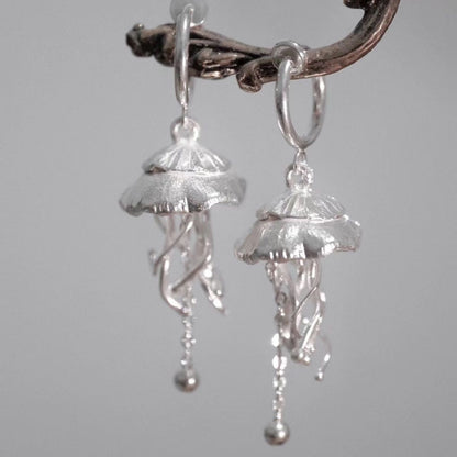 Jellyfish Tassel Stud Earrings Non-piercing Ear Clip-Jewearrings