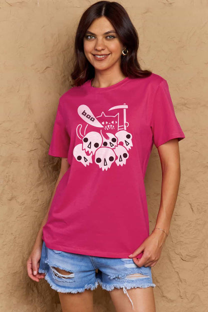 Simply Love Full Size Graphic BOO Cotton T-Shirt-Jewearrings