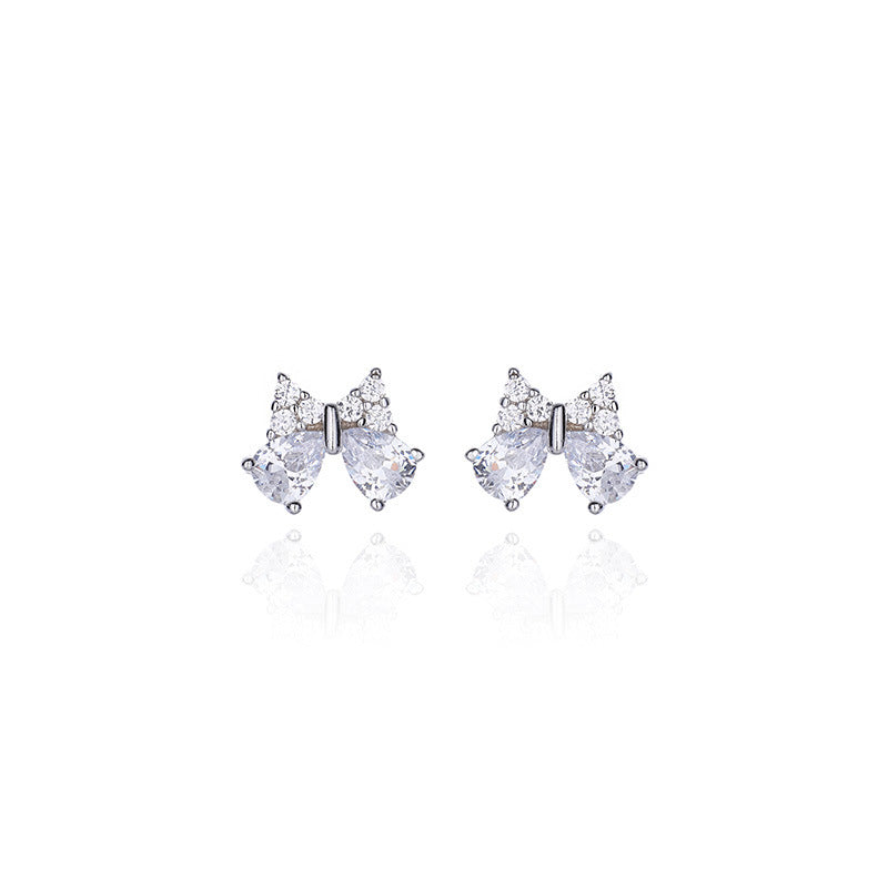 Temperament 925 Sterling Silver Bow Earrings-Jewearrings