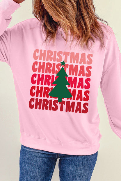 CHRISTMAS Round Neck Dropped Shoulder Sweatshirt-Jewearrings