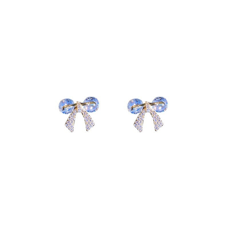 The Fugitive Princess Bow Stud Earrings With Diamonds-Jewearrings