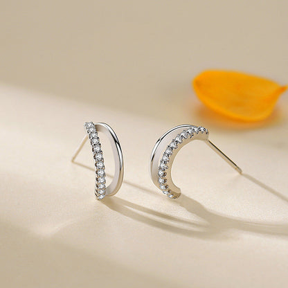 Women's Fashion Double-layer C- Shaped Stud Earrings-Jewearrings