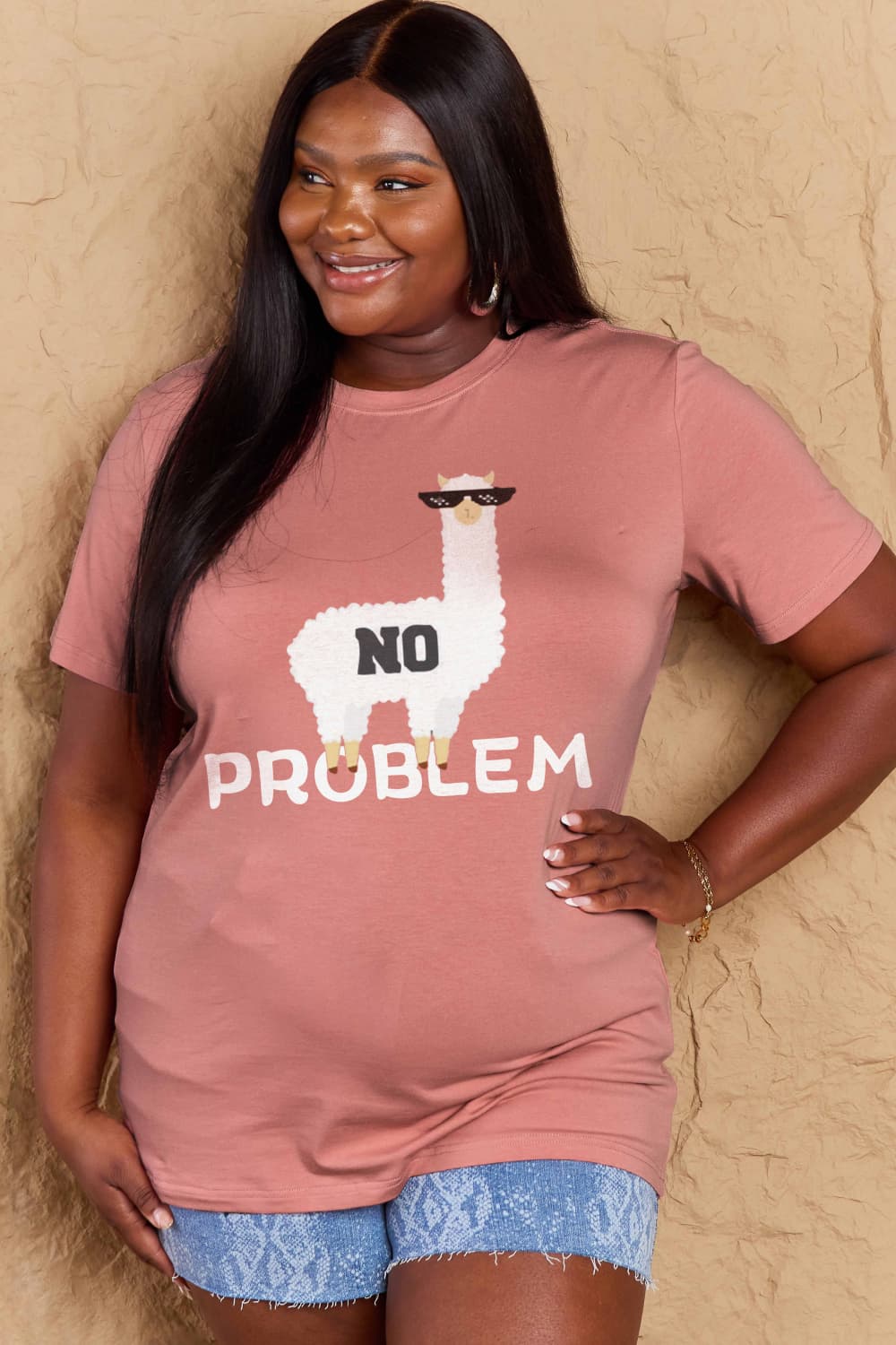 Simply Love Full Size NO PROBLEM Graphic Cotton Tee-Jewearrings